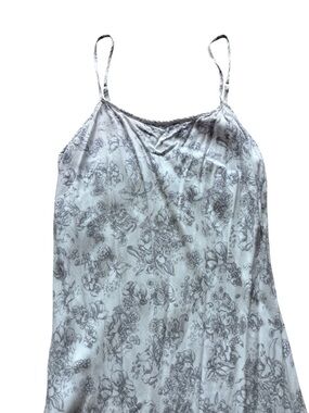 Paper Label Sleep Lace Trim Floral Dress XS White Grey Lingerie